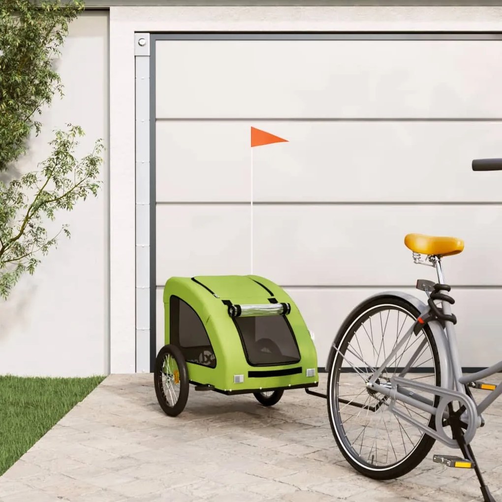 Rimorchio Da Bici Per Animali Verde Oxford E Ferro /