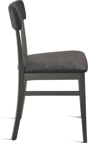 Sedia in ecopelle Nera con struttura in legno LIPSIA 2 sedie