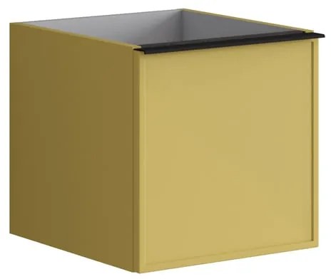 Struttura semi colonna da bagno Pixel 1 cassetto laccato opaco giallo sole L 40 x H 40 x P 45.5 cm