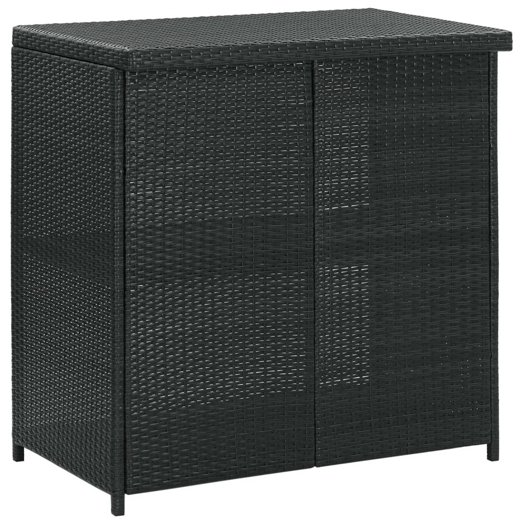 Set da bar 3 pz in polyrattan nero