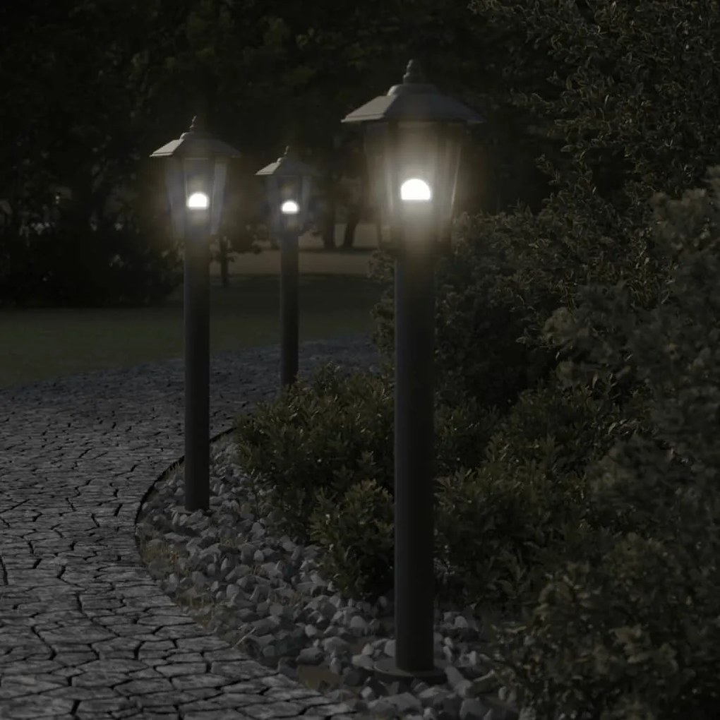 Lampada Da Terra Per Esterni Nera 80 Cm İn Acciaio Inox /
