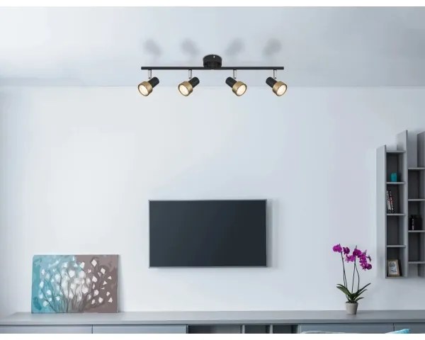 Globo 57917-4G - Faretto  MASON 4xGU10/25W/230V nero/oro