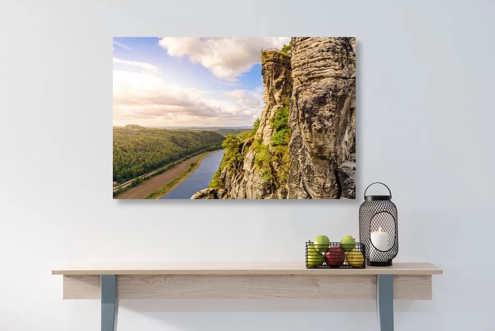 Quadro su tela – Vista sul fiume e foresta