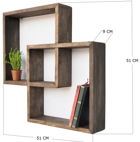 Mensola da parete 51x51 cm abete