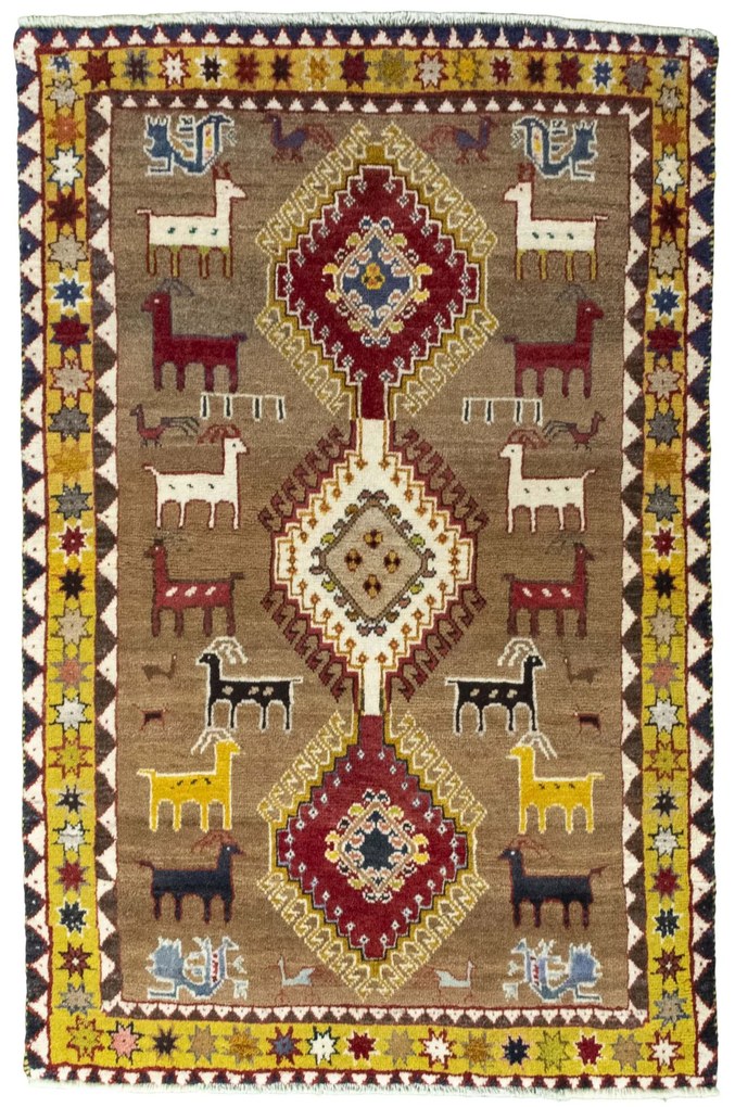 Gabbeh Tappeto persiano 150x100 Beige (Iran) Annodato A Mano