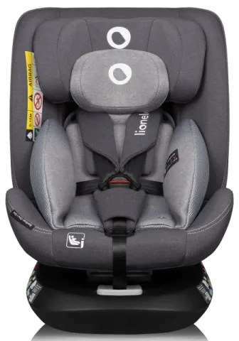 Lionelo - Seggiolino auto con base girevole BASTIAAN ONE i-Size 40-150 cm Grey Stone