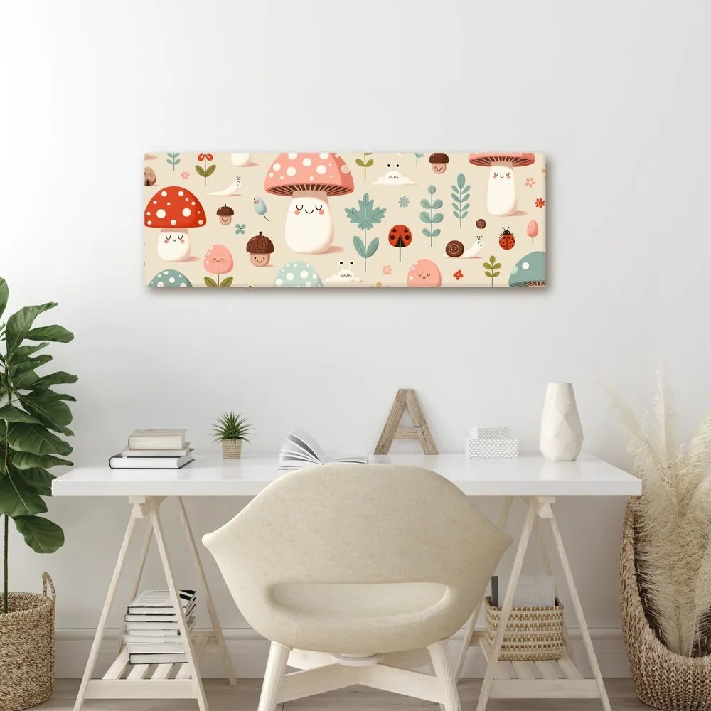 Quadro su tela – Foresta colorata e fiorellini
