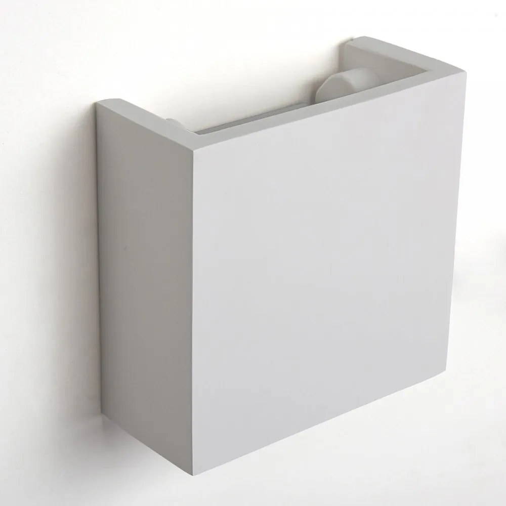 Applique da Parete Quadrata in Gesso Pitturabile G9 Materiale Gesso