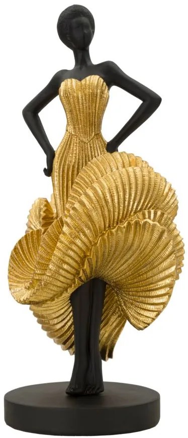 Statuetta Ballerina Elegante in Oro 16,5x15x36 cm