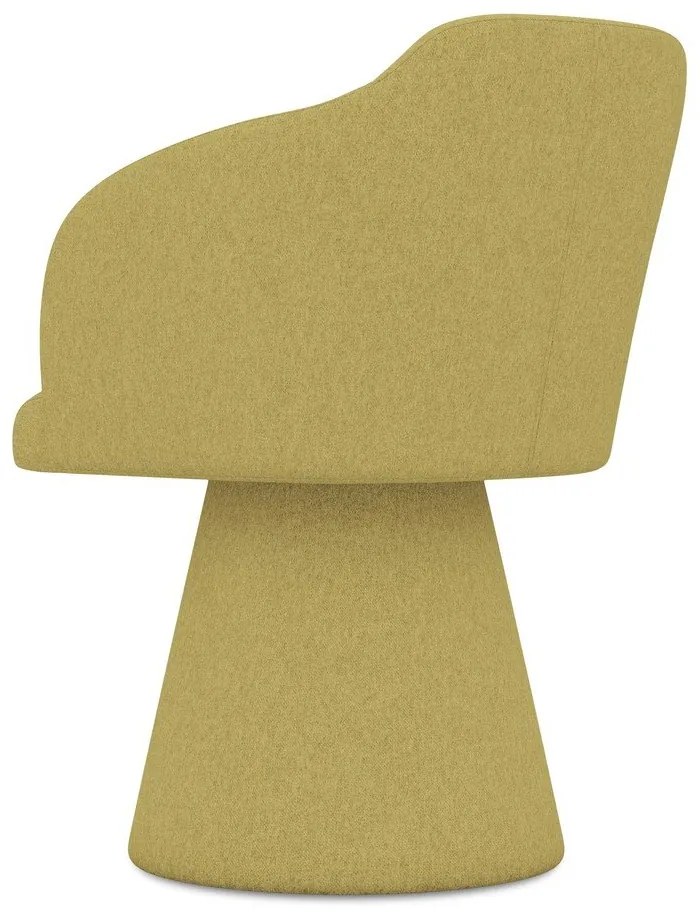 Sedia da pranzo gialla in imbottito Kanoa – Makamii