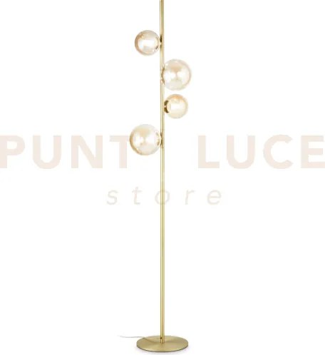 Perlage lampad da terra 4 luci attacco g9 lampadine incluse ambra