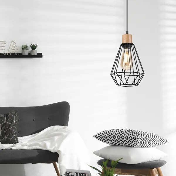 Brilagi - Lampadario a sospensione con filo WOODY BASKET 1xE27/60W/230V quercia