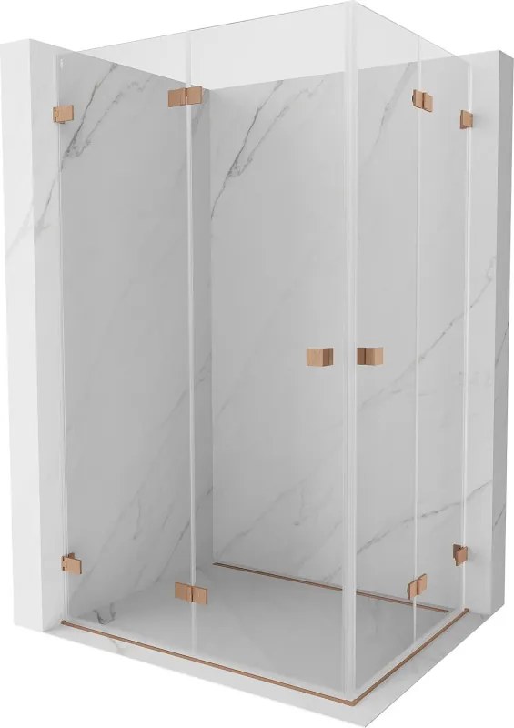 Mexen Lunar-F Duo cabina doccia pieghevole 100 x 80 cm, trasparente, rame spazzolato - 836-100L-080P-65-00