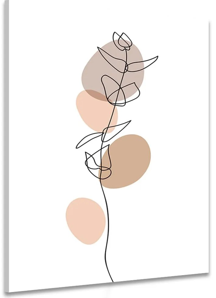 Stampa su tela – Foglia minimalista su sfondo bianco No4