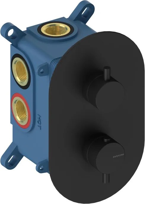 Rubinetto per doccia getto laminare cristallino monocomando Loop K nero opaco SANYCCES