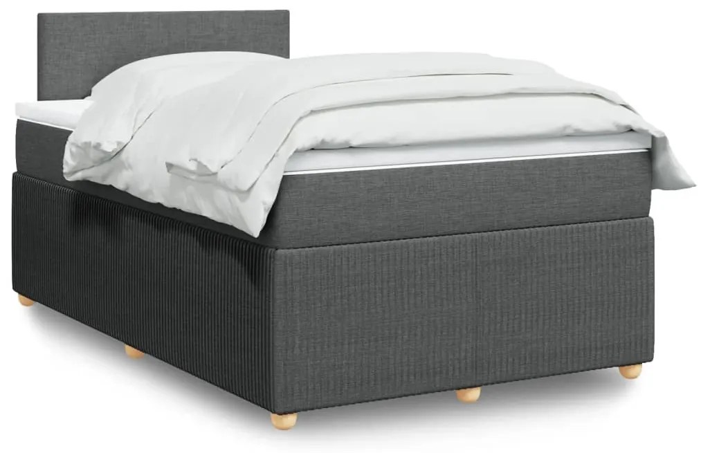 Giroletto A Molle Con Materasso Grigio Scuro 120x190cm Tessuto /