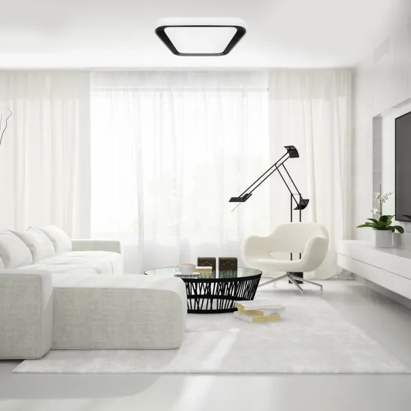 Plafoniera LED dimmerabile QUADRO 66W 230V 3000-6000K bianco/nero + DO