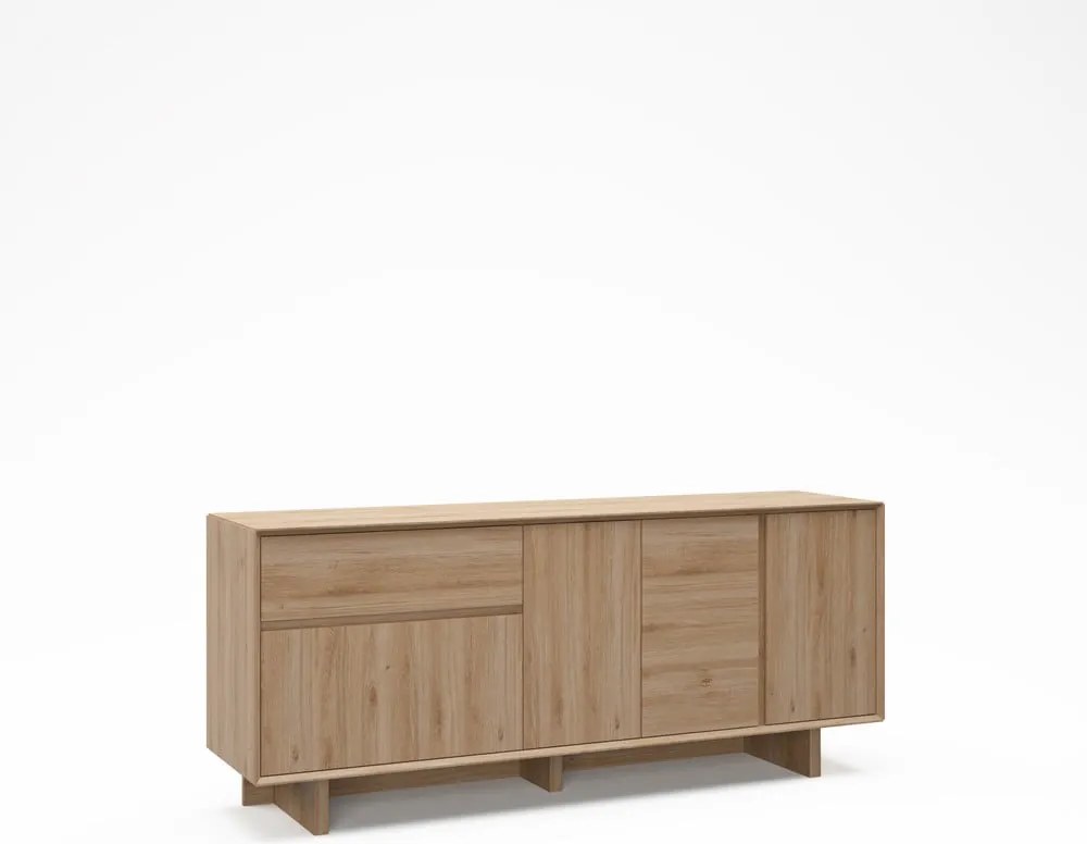 Cassettiera di colore naturale con effetto rovere 180x76x45 cm Carpi – Marckeric