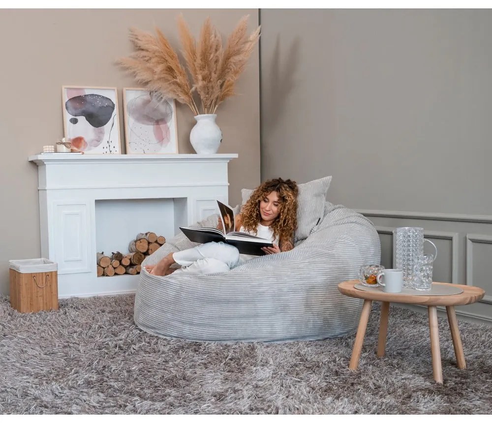 Puof a sacco verde con rivestimento in velluto a coste Om 135 – SLOWDOWN