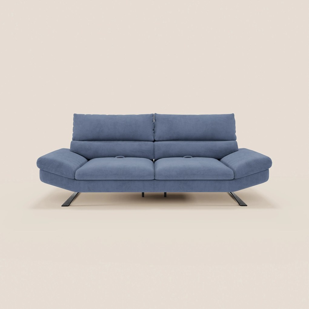Eclipse Divano dal design moderno 2 e 3 posti con schienali traslanti - piedini alti in elegante microfibra smacchiabile T11