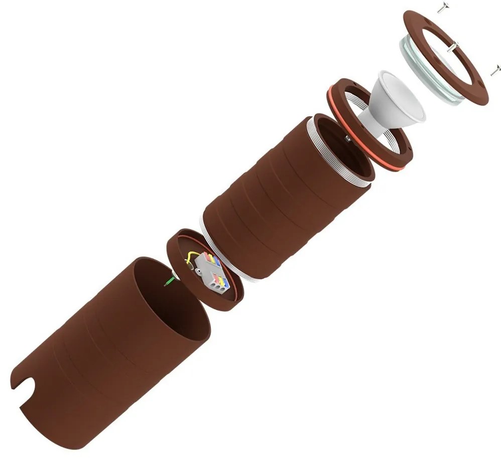 Faro Carrabile GU10 IP67 Orientabile INOX 304 Doppio Pressacavo - Corten