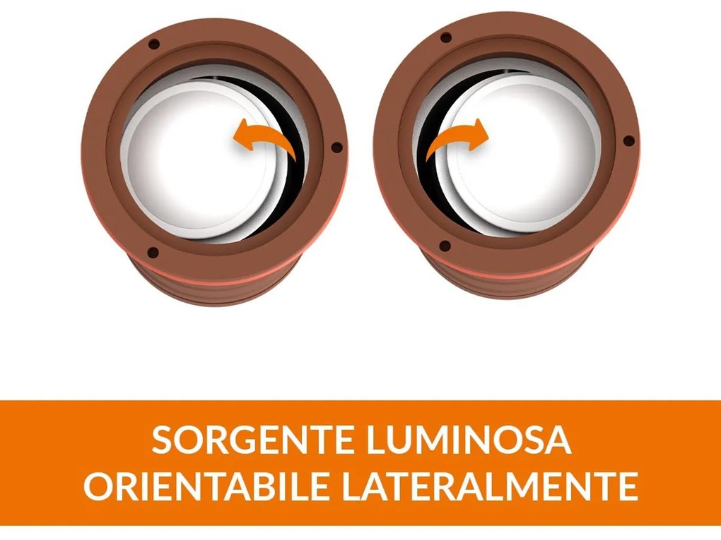 Faro Carrabile GU10 IP67 Orientabile INOX 304 Doppio Pressacavo - Corten