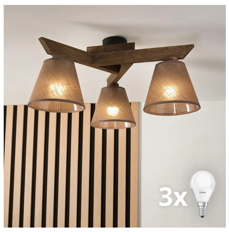 Brilagi - Lampadario LED ANTHONY 3xE14/40W/230V rovere noce/marrone