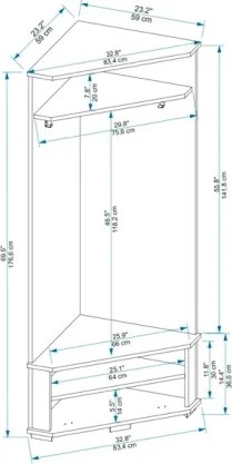 Mobile Da Ingresso Ad Angolo Con Appendiabiti E Vano Scarpiera Valis Rovere Antracite