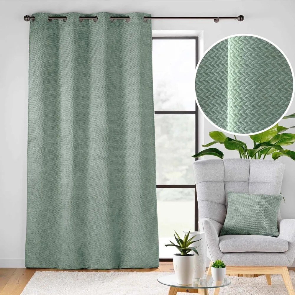 Tenda verde in microflanella 140x240 cm Flanela – douceur d'intérieur