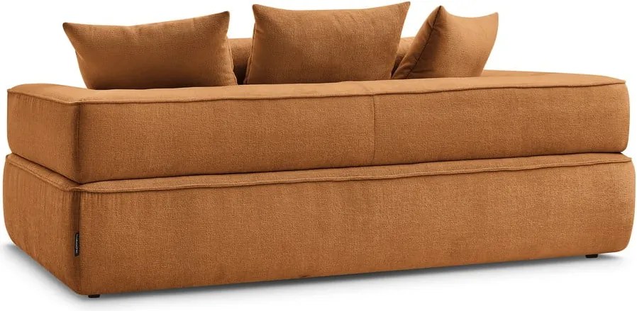 Divano color senape con rivestimento in ciniglia 237 cm Whesley – Bobochic Paris