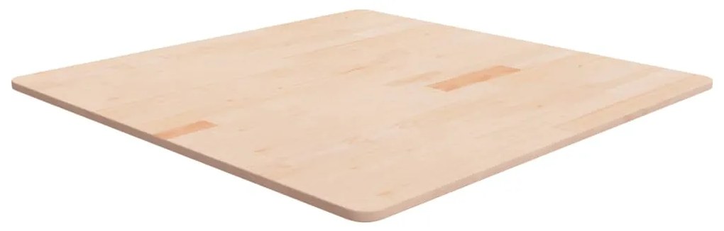 Piano Tavolo Quadrato 90x90x1,5 Cm Massello Rovere Non Trattato /