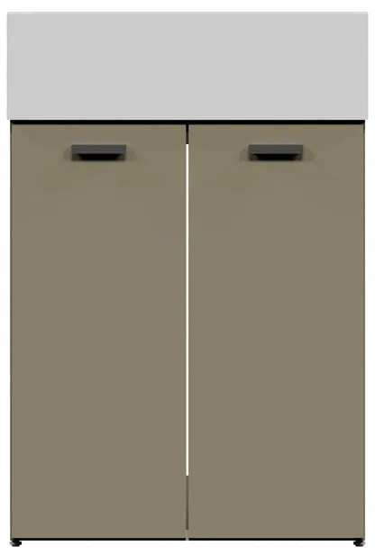 Mobile da bagno sotto lavabo COLAVENE Nobu beige opaco L 59 x H 71 x P 49 cm 2 ante, lavabo non incluso