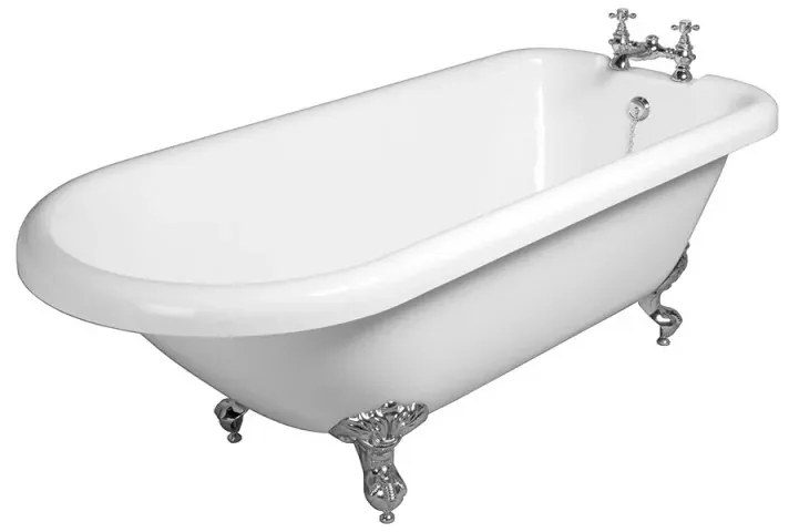Vasca da bagno freestanding classica 177x79,5 Piedini cromo a zampa daquila regolabili Ann