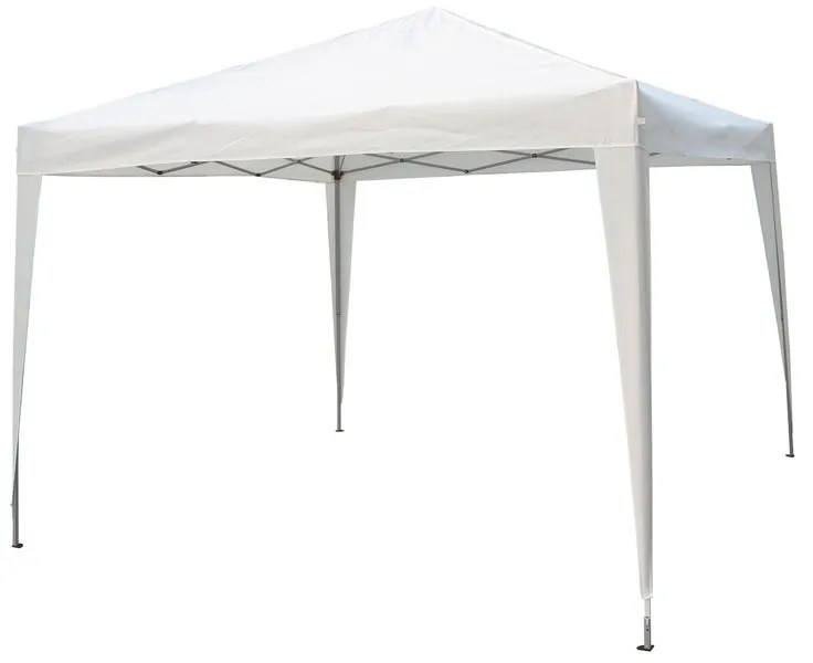 Gazebo in acciaio struttura grigio metallizzato, copertura bianco L 295 x P 295 x H 255 cm