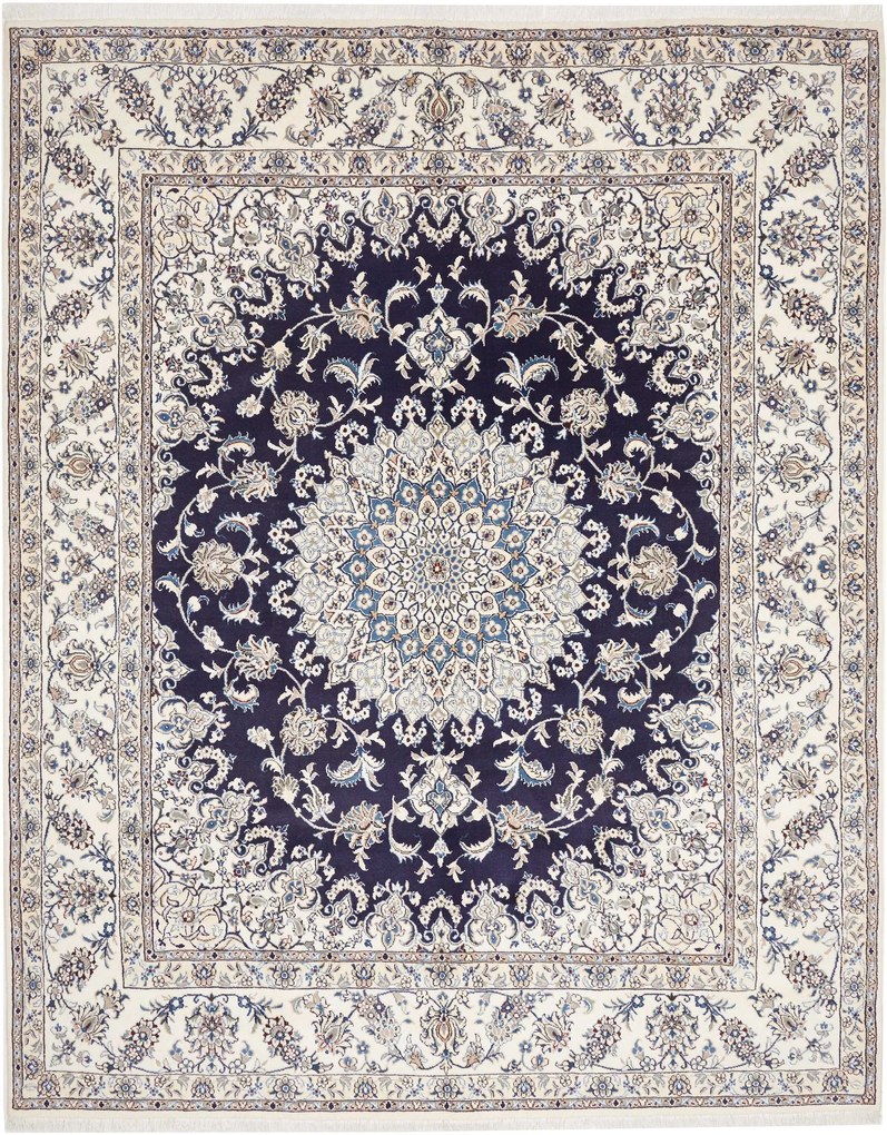 Nain Tappeto 250 x 300 Blu (Iran) Annodato A Mano