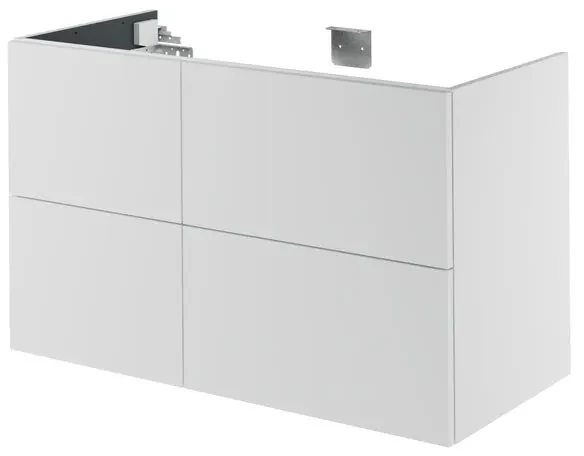 Mobile da bagno sotto lavabo SENSEA Neo bianco laccato L 105 x H 64 x P 48 cm 2 cassetti, lavabo non incluso