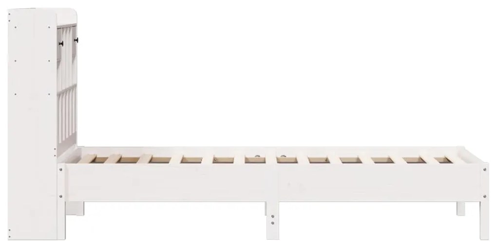 Letto libreria senza materasso bianco 100x200 cm legno di pino