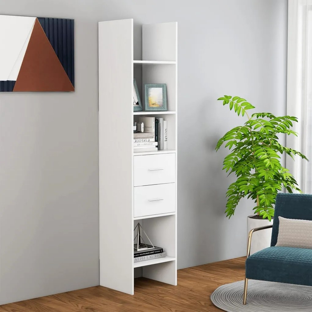 Libreria Bianca 40x35x180 Cm İn Legno Multistrato /