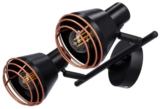 Faretto da parete NERIA 2xE14/40W/230V nero/rame