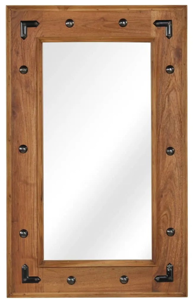 Specchio İn Legno Massello Di Acacia 50x80 Cm /