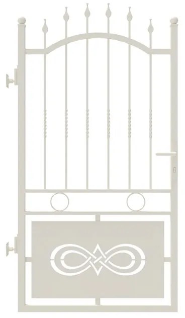 Cancello manuale Lavaredo in ferro, apertura centrale, L 104.5 x H 189.5 cm, di colore bianco