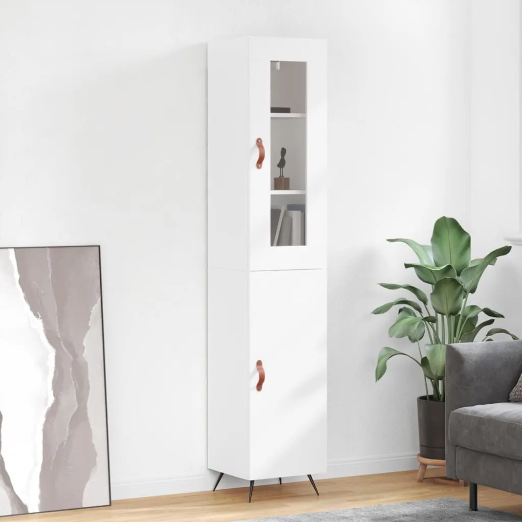 Credenza Bianca 34,5x34x180 Cm İn Legno Multistrato /