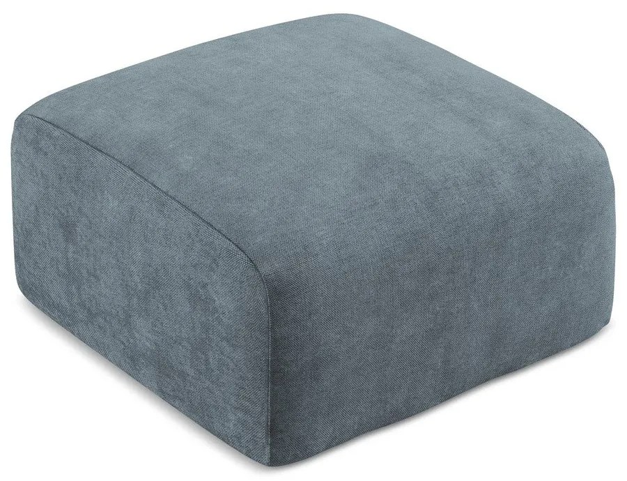 Poggiapiedi blu con rivestimento in ciniglia Leila – Makamii