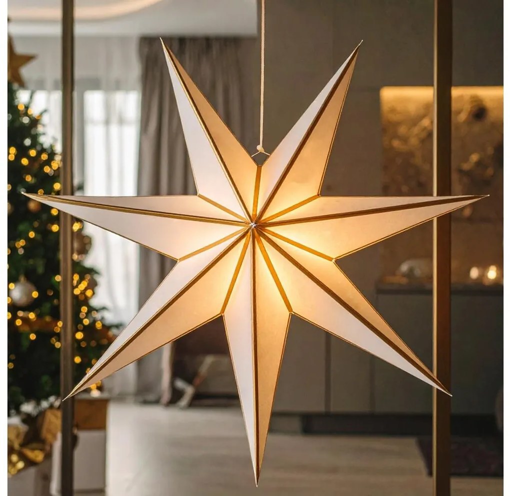 Brilagi - Stella decorativa natalizia a LED 70 cm, alimentazione 2xAA