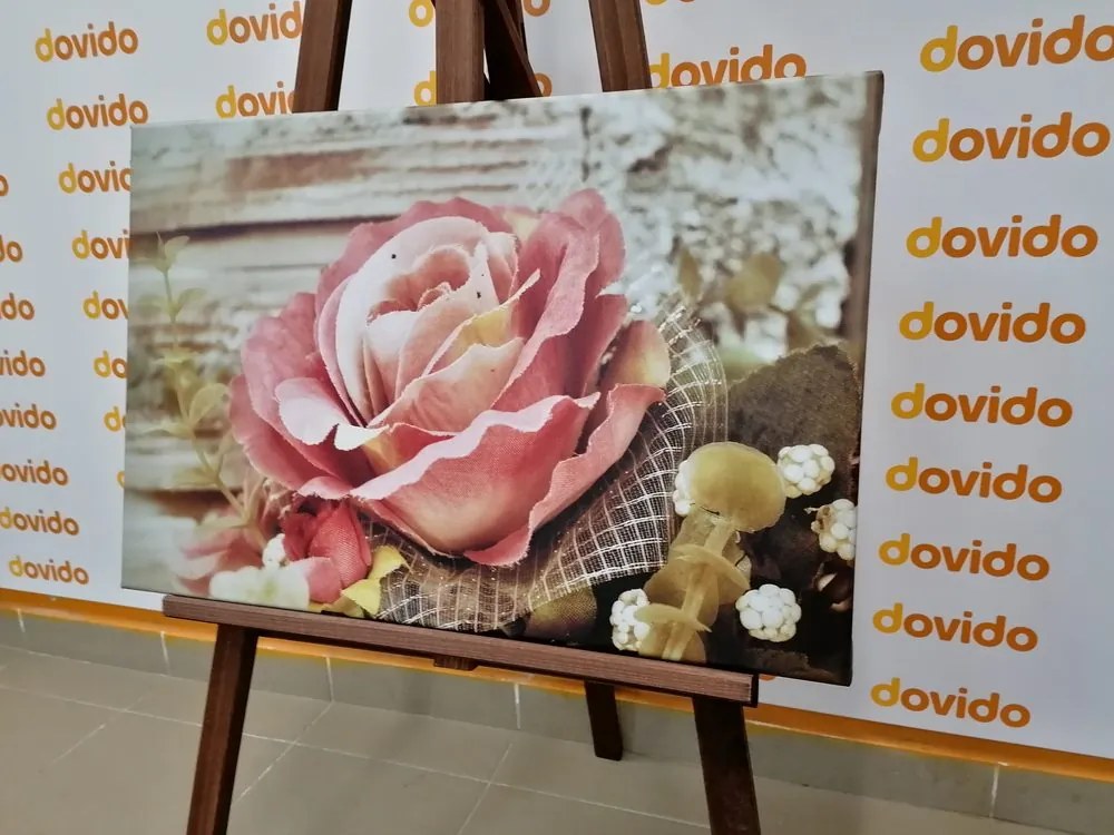 Stampa su tela – Rosa vintage rosa