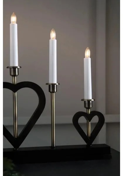 Markslöjd 705938 - Candelabro natalizio MELISSA 5xE10/3W/230V nero/ottone