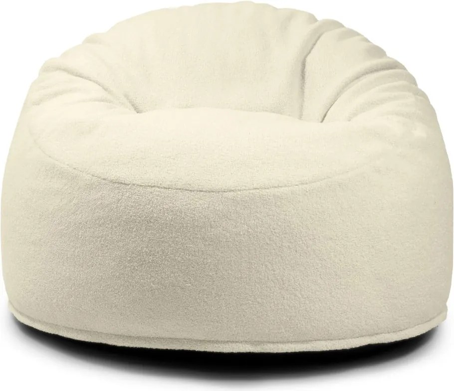 Pouf a sacco per bambini color crema con rivestimento in bouclé Om 85 – SLOWDOWN