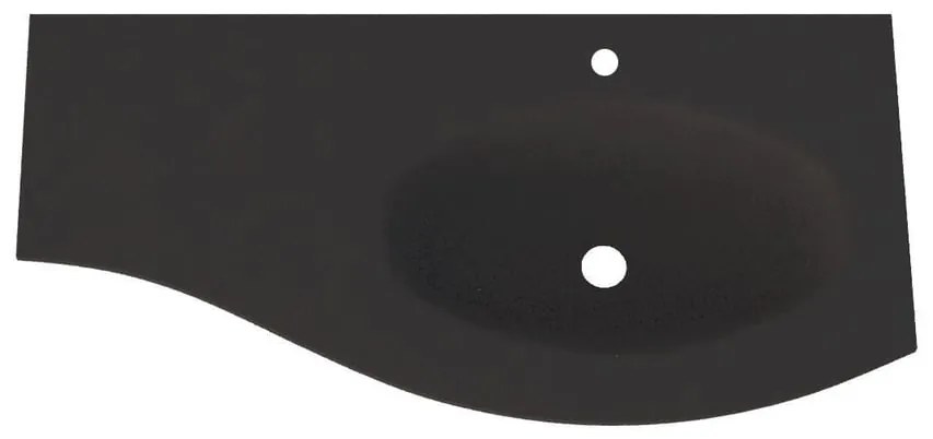 Lavabo a incasso semicerchio Vague H 1.5 cm in vetro nero