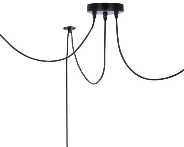 Lampadario a sospensione con filo ASSAM 3xE27/60W/230V nero