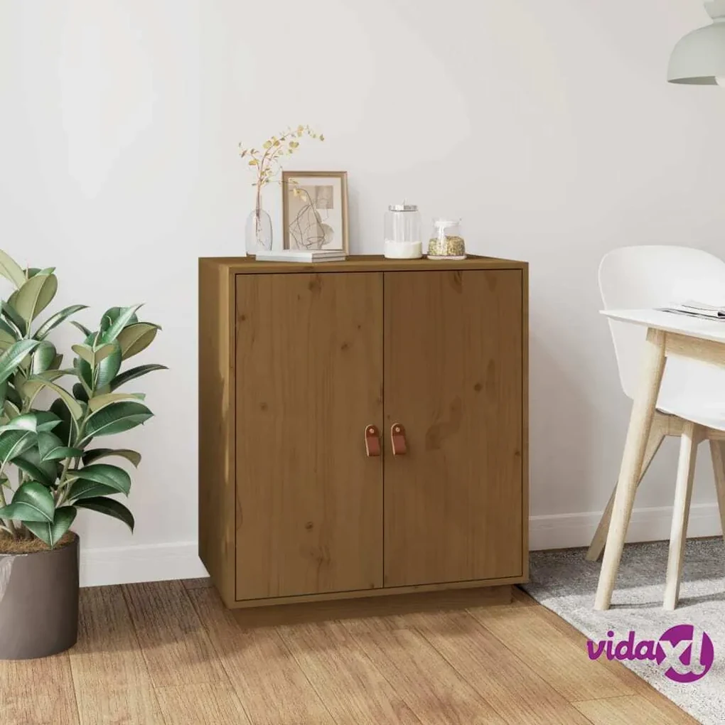 vidaXL Credenza Miele 65,5x40x75 cm in Legno Massello di Pino